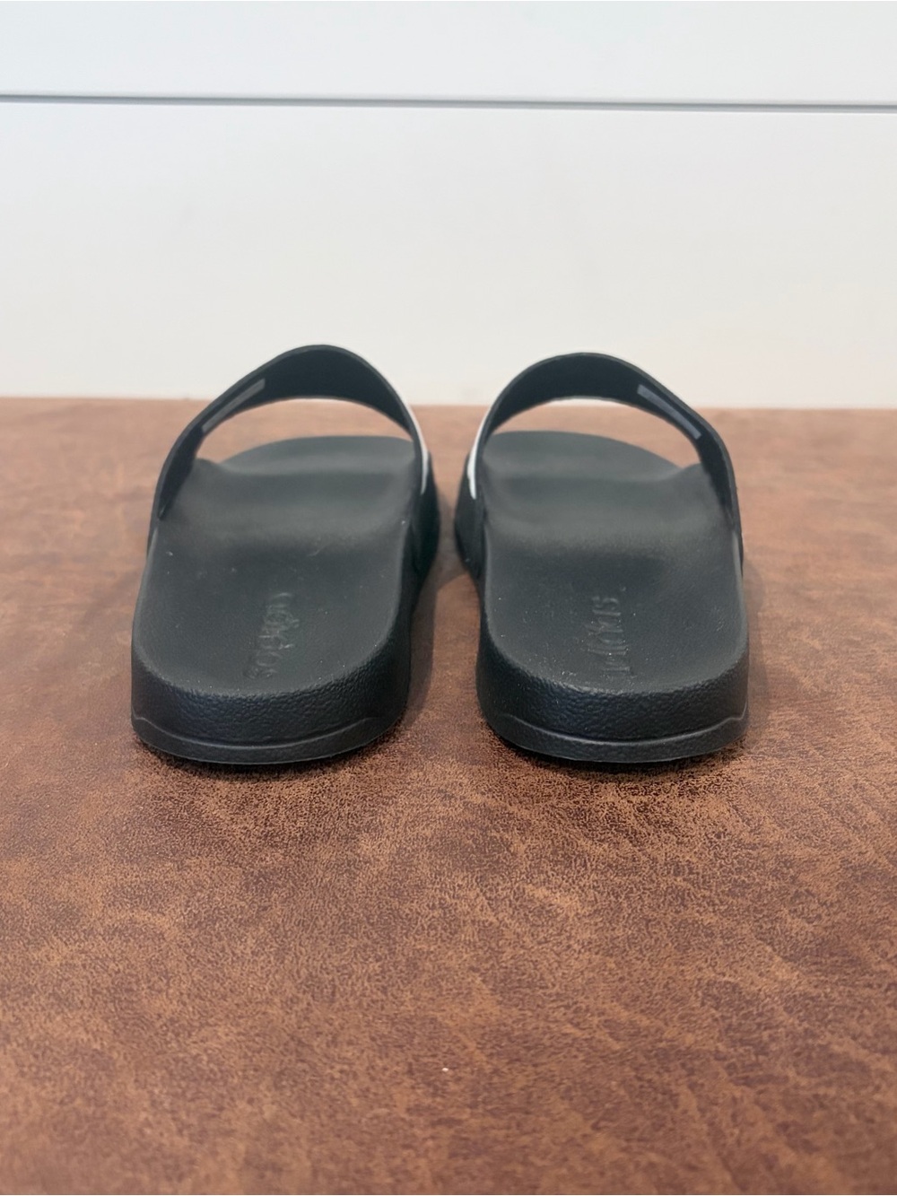 adidas Adilette Slides Black White Sportcore Athleisure Y2K Sporty 4 Kids Youth - Picture 6 of 7